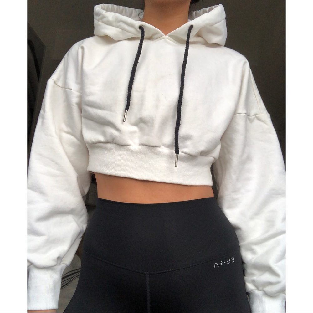 Tiger Mist xs white cropped sweatshirt